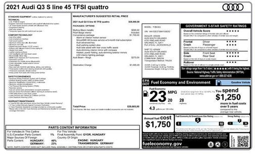 2021 Audi Q3 45 S line Premium
