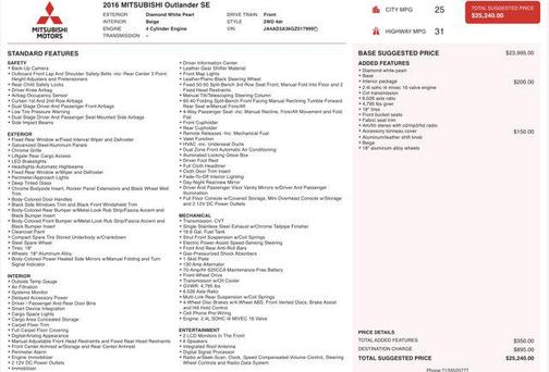 2016 Mitsubishi Outlander SE