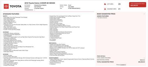 2018 Toyota Camry SE