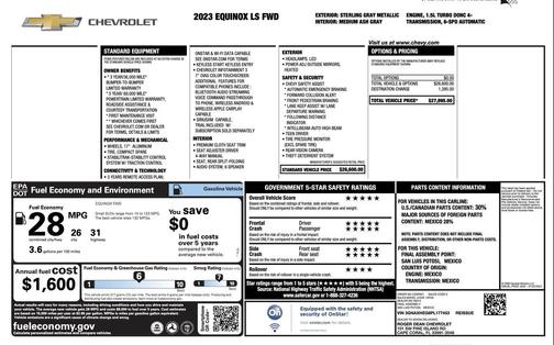 Sterling Gray Metallic 2023 Chevrolet Equinox LS