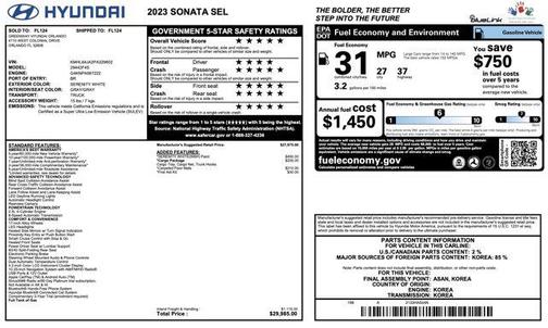 Serenity White 2023 Hyundai SONATA SEL