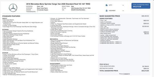 2018 Mercedes-Benz Sprinter 2500 Standard Roof