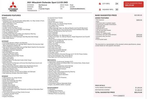 2021 Mitsubishi Outlander Sport 2.0 ES