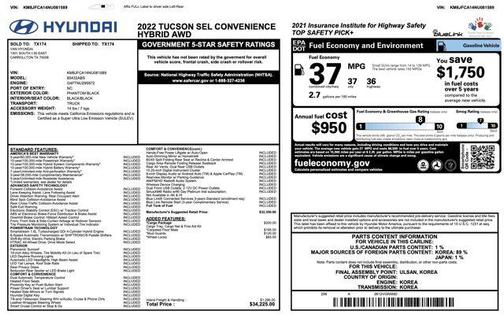 2022 Hyundai TUCSON Hybrid SEL Convenience