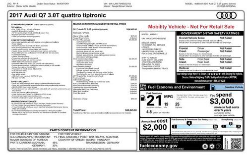 2017 Audi Q7 3.0T Premium