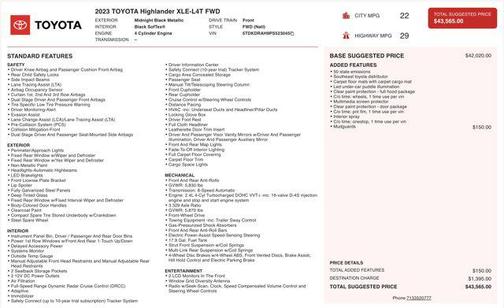2023 Toyota Highlander XLE