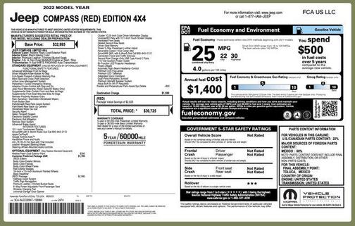 2022 Jeep Compass (RED) Edition 4x4