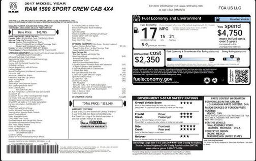 2017 RAM 1500 Sport