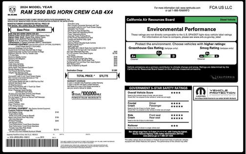 Bright White Clearcoat 2024 RAM 2500 Big Horn Crew Cab 4x4 6'4' Box
