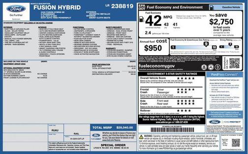 2020 Ford Fusion Hybrid SE