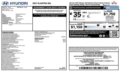 Phantom Black 2021 Hyundai ELANTRA SEL