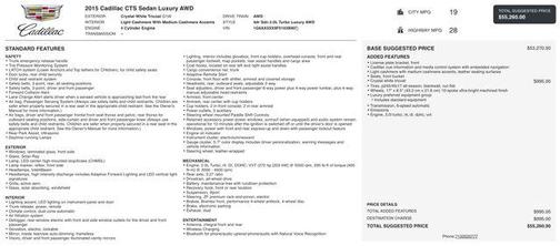 2015 Cadillac CTS 2.0L Turbo Luxury
