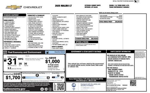 2025 Chevrolet Malibu FWD 1LT