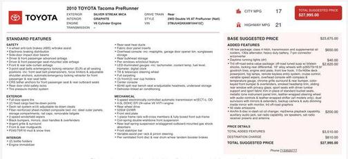 2010 Toyota Tacoma PreRunner