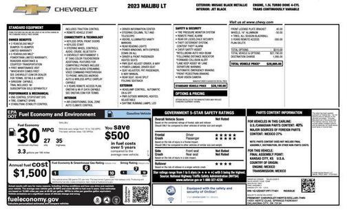 Mosaic Black Metallic 2023 Chevrolet Malibu FWD 1LT