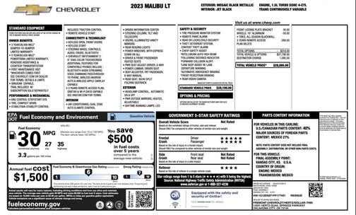 Mosaic Black Metallic 2023 Chevrolet Malibu FWD 1LT