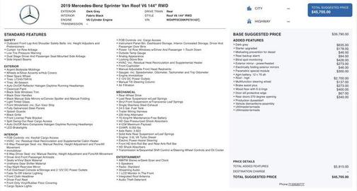 2019 Mercedes-Benz Sprinter 2500 High Roof