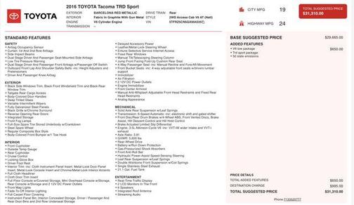 2016 Toyota Tacoma TRD Sport