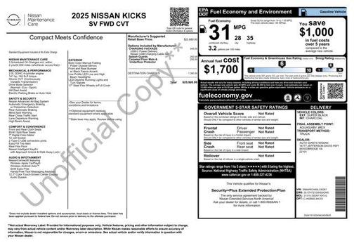 Super Black 2025 Nissan Kicks SV