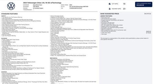 2023 Volkswagen Atlas 3.6L SE w/Technology