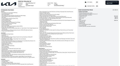 2020 Kia Telluride LX