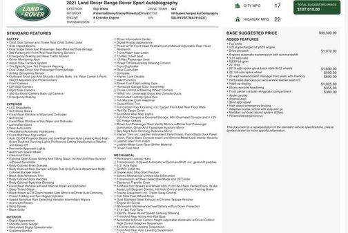 2021 Land Rover Range Rover Sport Autobiography