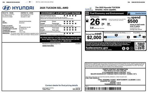 2025 Hyundai TUCSON SEL