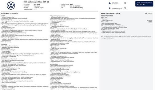 2025 Volkswagen Atlas 2.0T SE