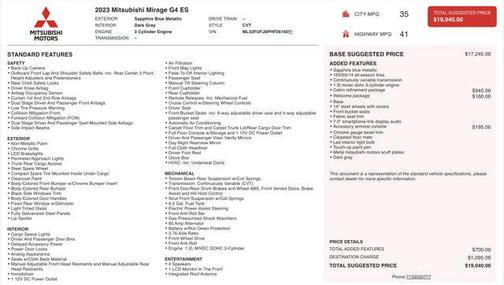 2023 Mitsubishi Mirage G4 ES