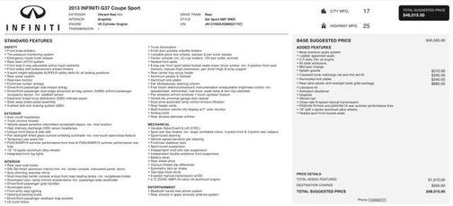 2013 INFINITI G37 Sport