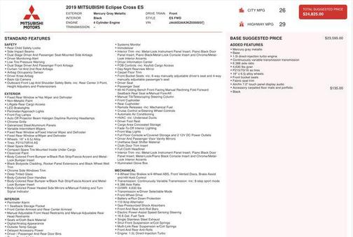 2019 Mitsubishi Eclipse Cross ES