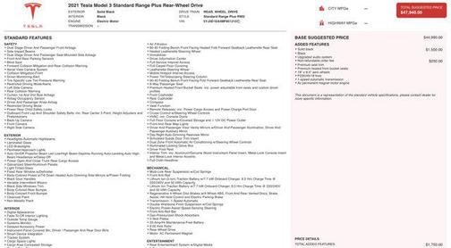 Solid Black 2021 Tesla Model 3 Standard Range Plus