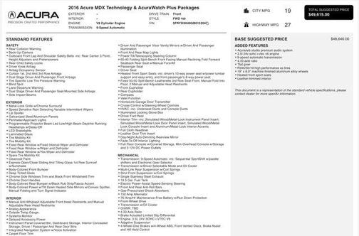 2016 Acura MDX 3.5L AcuraWatch Plus Package