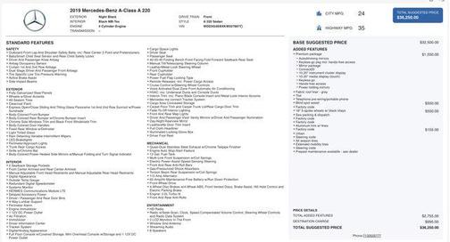 2019 Mercedes-Benz A-Class A 220