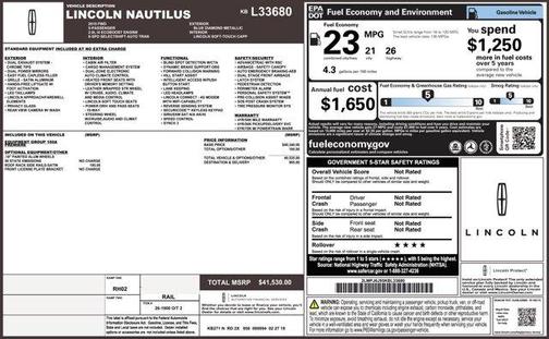 2019 Lincoln Nautilus Standard