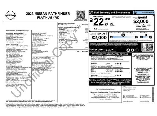 2023 Nissan Pathfinder Platinum 4WD