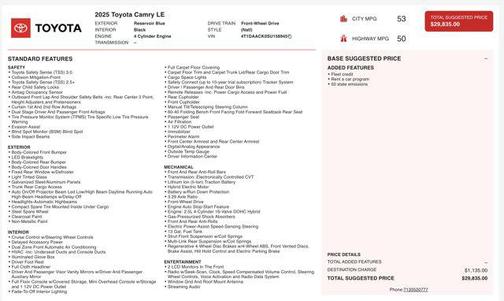 2025 Toyota Camry LE