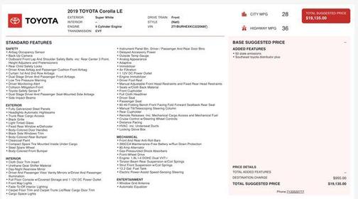 2019 Toyota Corolla LE