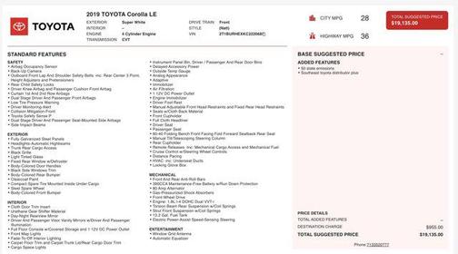 2019 Toyota Corolla LE