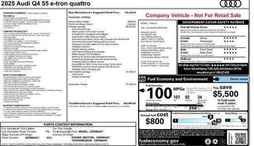 2025 Audi Q4 e-tron Prestige 55 quattro