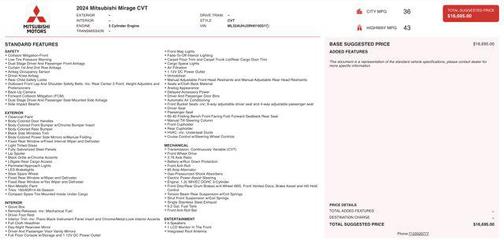 2024 Mitsubishi Mirage ES