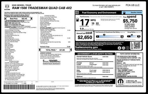 2020 RAM 1500 Tradesman