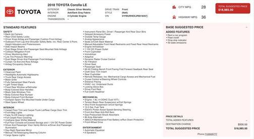 2018 Toyota Corolla LE