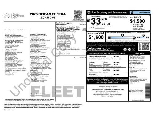 2025 Nissan Sentra SR