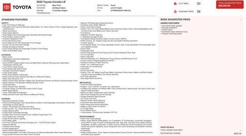 2020 Toyota Corolla LE