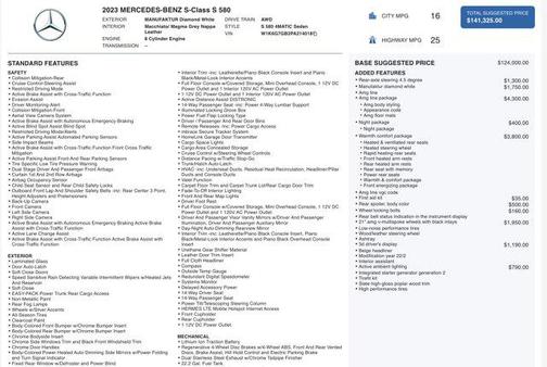 2023 Mercedes-Benz S-Class S 580 4MATIC