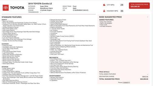 2019 Toyota Corolla LE