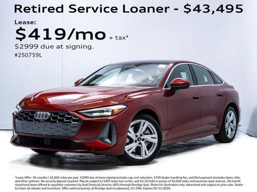 Grenadine Red Metallic 2025 Audi A5 Premium TFSI quattro S tronic