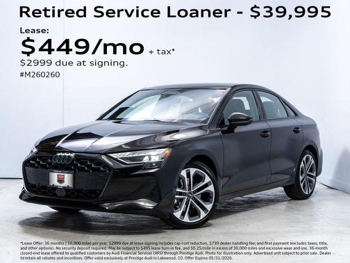 Brilliant Black 2026 Audi A3 Premium