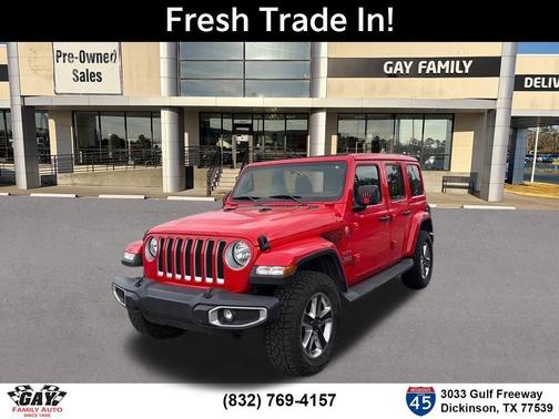 Red 2018 Jeep Wrangler Unlimited Sahara